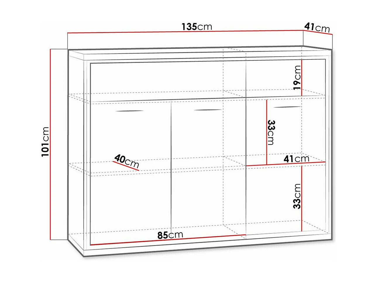 Cómoda Etrmoni 104, Luminoso madera, Con cajones y puertas, Número de cajones: 2, 101cm
