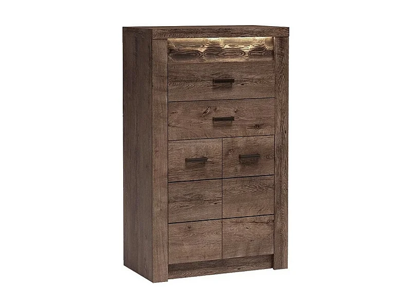 Commode Serfeno 103, Chêne sombre, Avec tiroirs et portes, Nombre de tiroirs: 2, 127x76cm