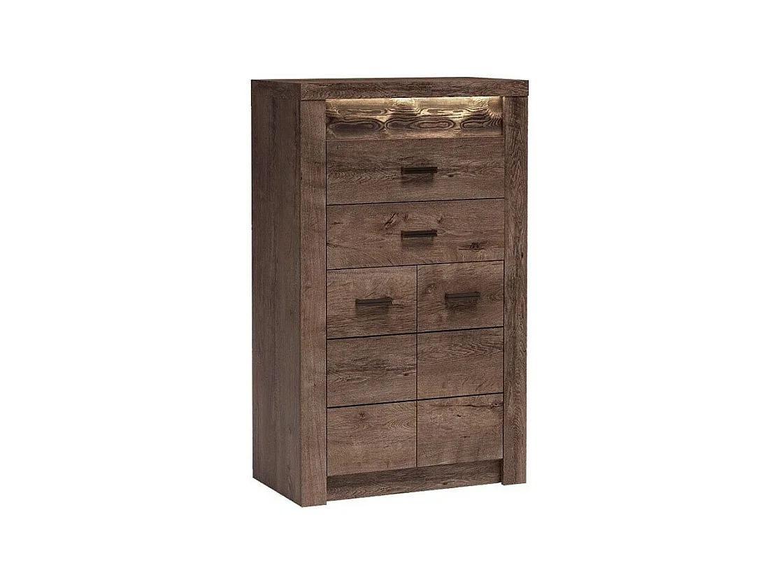 Commode Serfeno 103, Chêne sombre, Avec tiroirs et portes, Nombre de tiroirs: 2, 127x76cm
