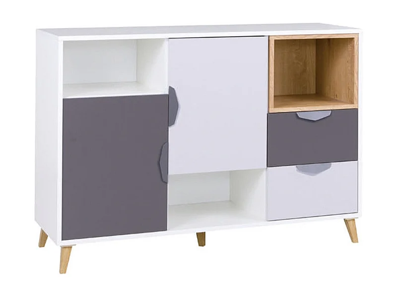 Cómoda Domvera 106, Com gavetas e portas, Número de gavetas: 2