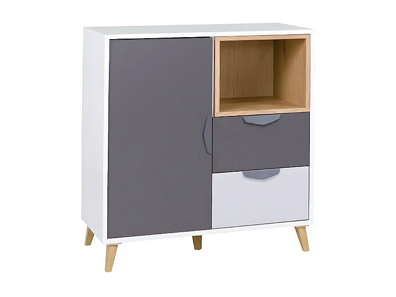 Cómoda Domvera 108, Com gavetas e portas, Número de gavetas: 2