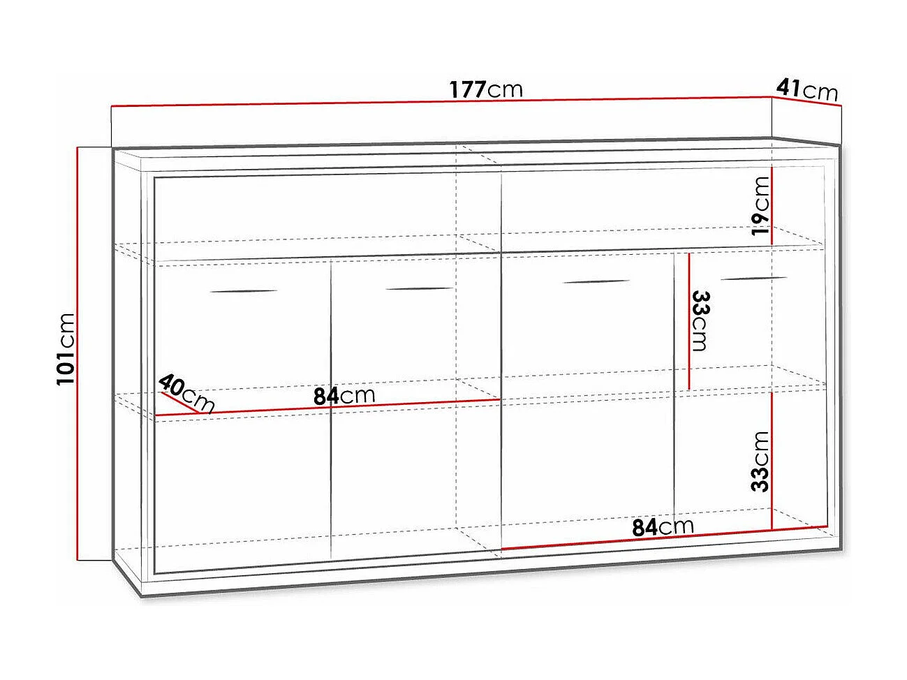 Commode Etrmoni 105, Clair bois, Tiroirs et portes, Nombre de tiroirs: 2, 101x177x41cm