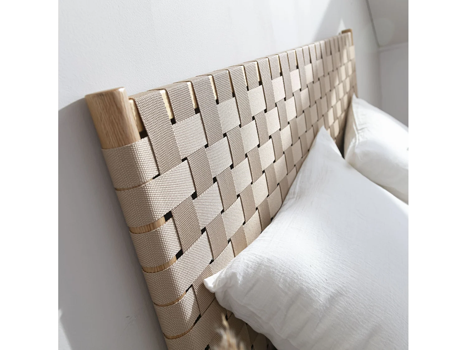 Tête de lit à lanières 160 cm en bois naturel - Terre de Nuit