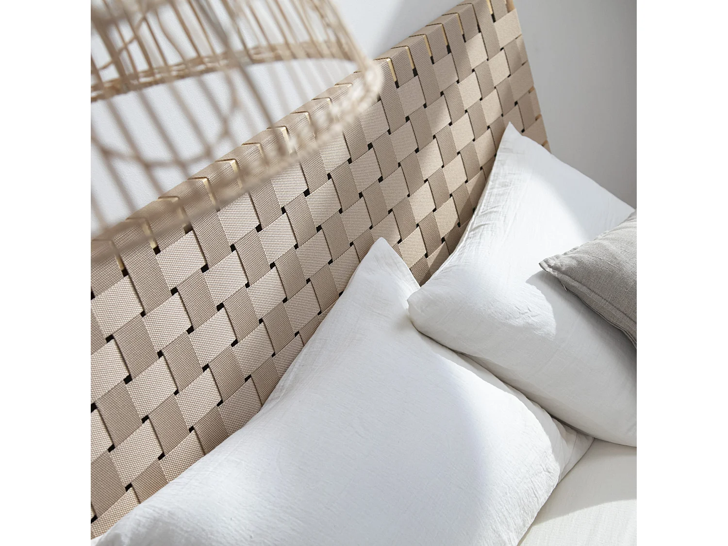 Tête de lit à lanières 160 cm en bois naturel - Terre de Nuit