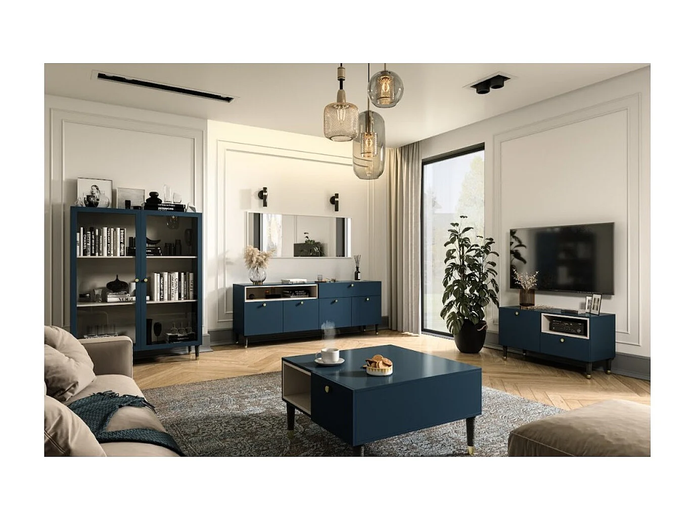 Couchtisch Zentiko/Compensato/Metallo/Schwarz