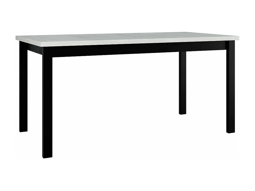 Table Victorville 177, Blanc|Noir, 76x92x160cm, Allongement, Stratifié, Bois