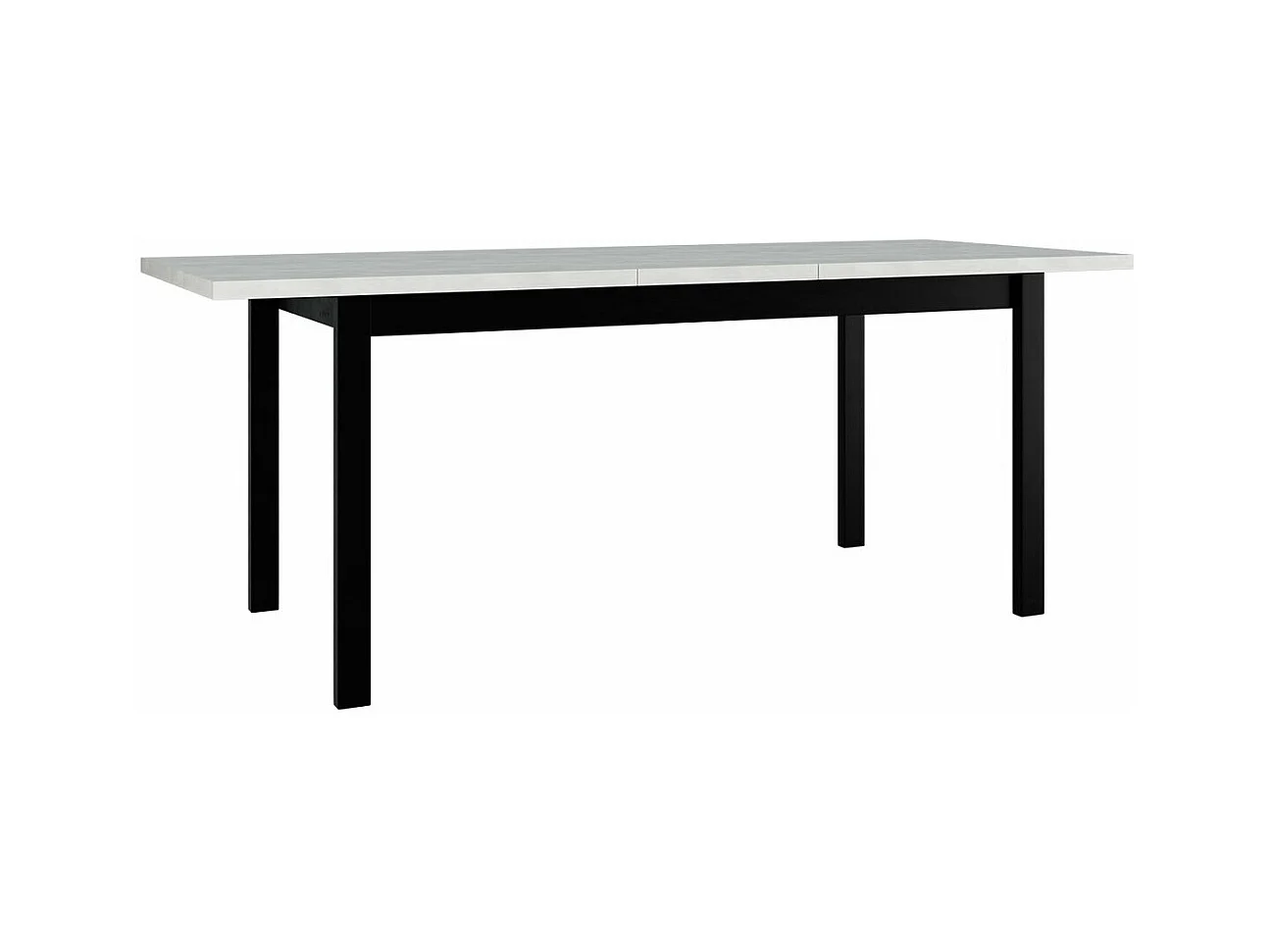 Table Victorville 177, Blanc|Noir, 76x92x160cm, Allongement, Stratifié, Bois