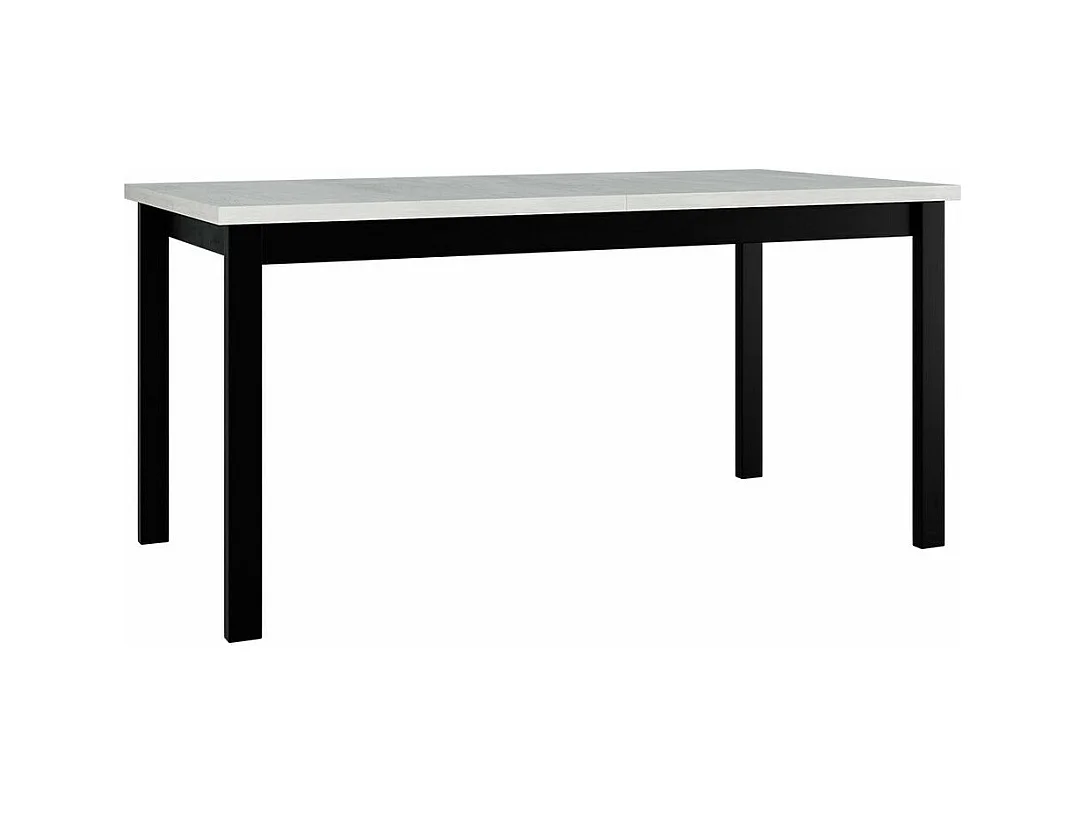 Table Victorville 177, Blanc|Noir, 76x92x160cm, Allongement, Stratifié, Bois