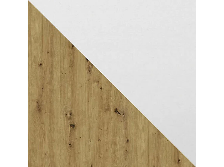 Table Victorville 177, Chêne Artisan|Blanc, 76x92x160cm, Allongement, Stratifié, Bois