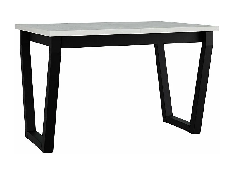 Mesa Victorville 301, Blanco|Negro, 77x80x140cm, Alargamiento, Aglomerado laminado, Metal