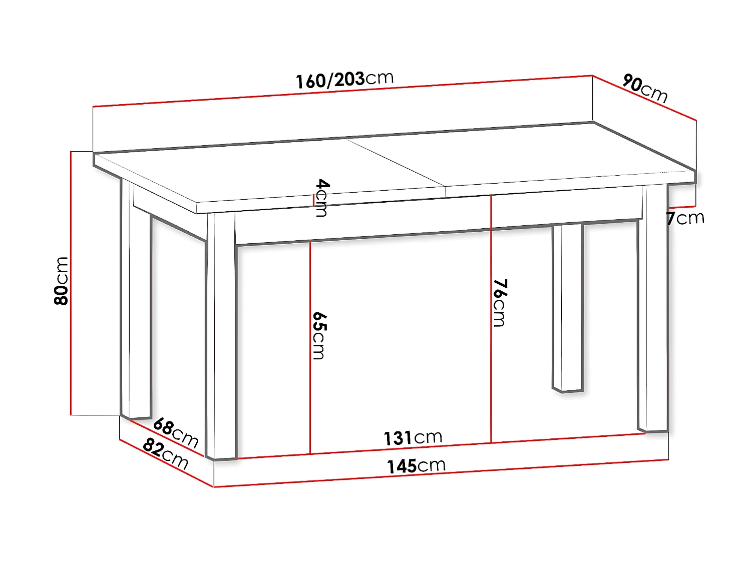 Table Ferdore 115, Pin Anderson|Chêne de Lefkas, 80x90x160cm, Allongement, Stratifié