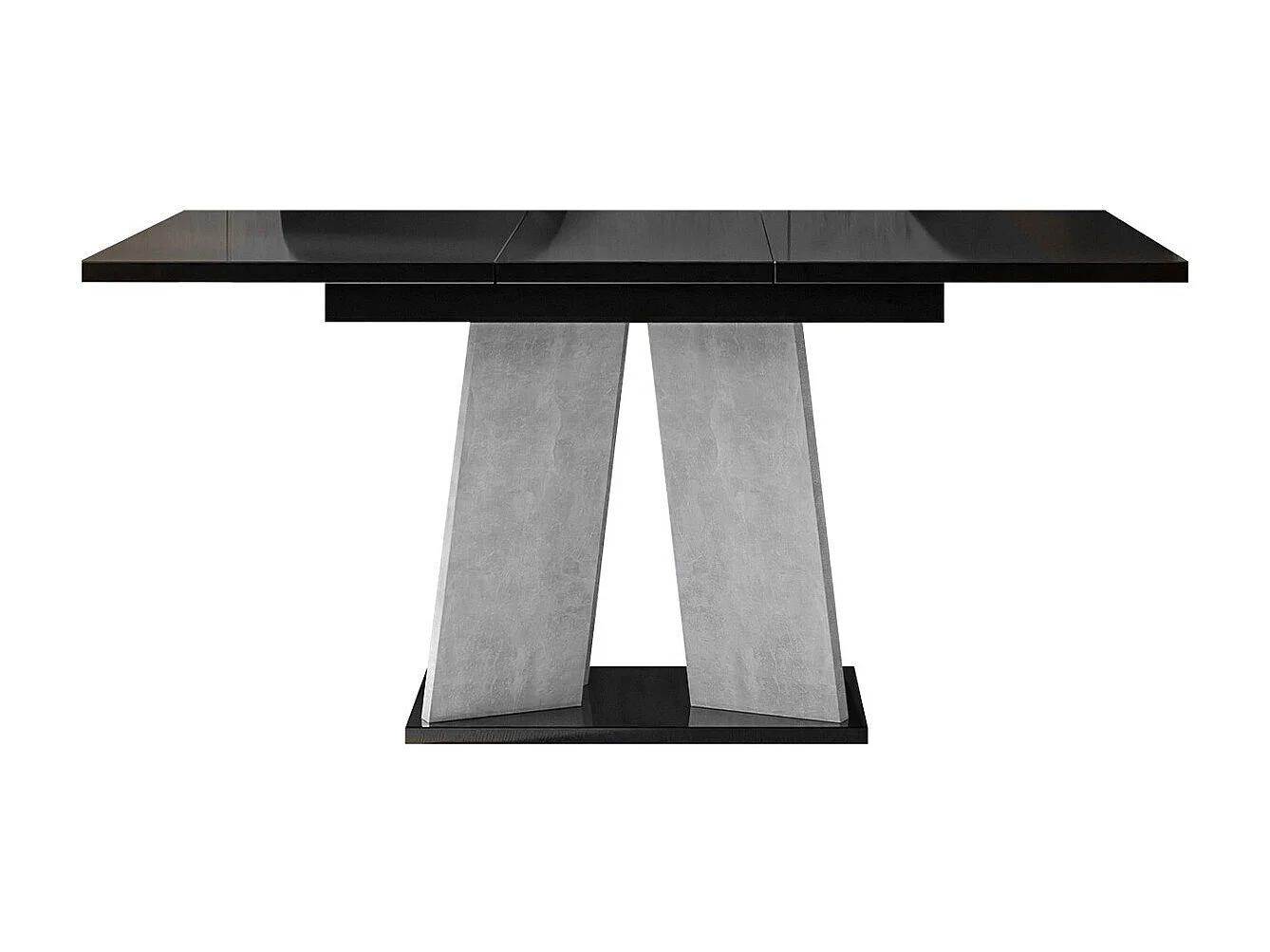 Table Goodyear 107, Noir brillant|Béton, 75x90x120cm, Disponible, Stratifié