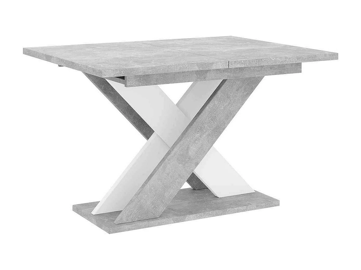 Mesa Goodyear 117, Blanco|Gris, 75x90x120cm, Alargamiento, Aglomerado laminado