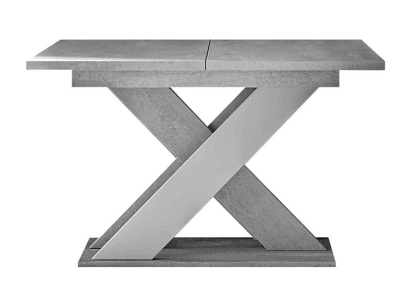 Mesa Goodyear 117, Blanco|Gris, 75x90x120cm, Alargamiento, Aglomerado laminado