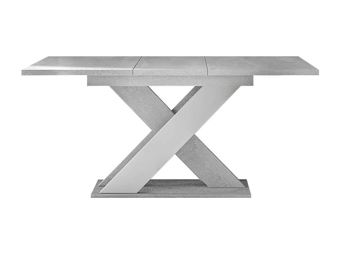 Mesa Goodyear 117, Blanco|Gris, 75x90x120cm, Alargamiento, Aglomerado laminado