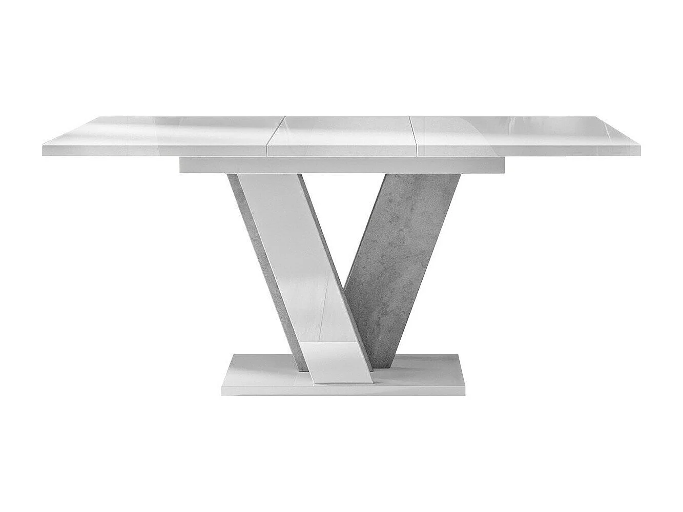 Table Goodyear 125, Gris|Blanc brillant, 75x90x120cm, Disponible, Stratifié