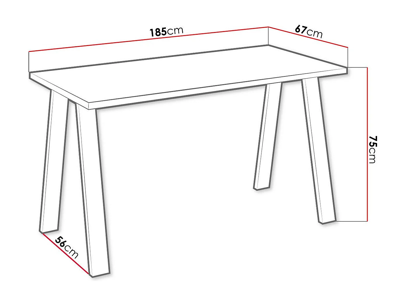 Mesa Tucson 142, Roble lancelote, 75x67x185cm, Aglomerado laminado, Metal
