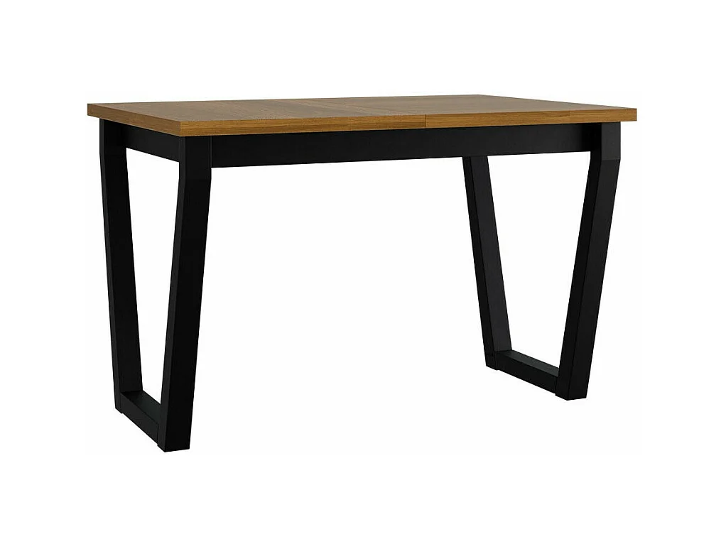 Table Victorville 301, Chêne petit-fils|Noir, 77x80x140cm, Allongement, Stratifié, Métal