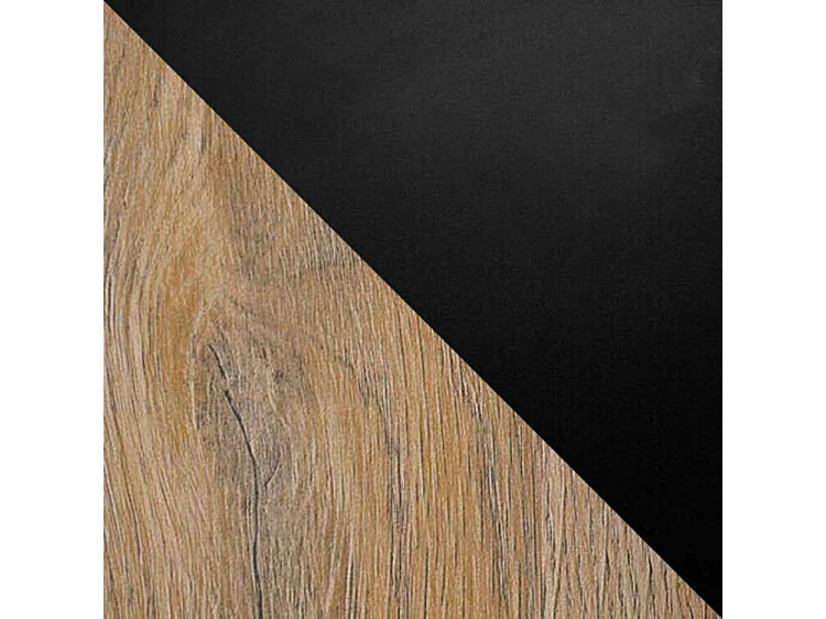 Mesa Victorville 301, Negro|Roble nieto, 77x80x140cm, Alargamiento, Aglomerado laminado