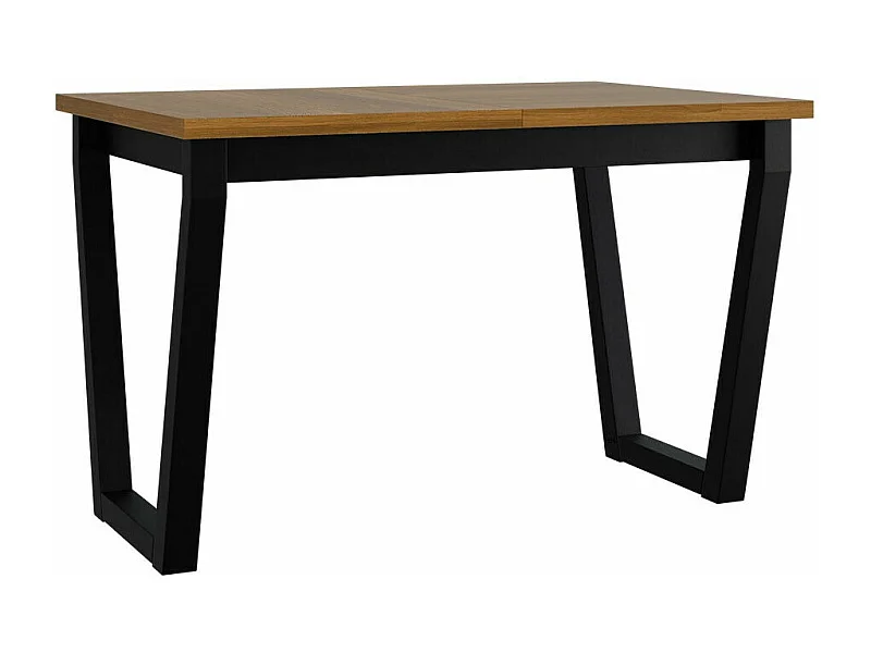 Mesa Victorville 301, Negro|Roble nieto, 77x80x140cm, Alargamiento, Aglomerado laminado