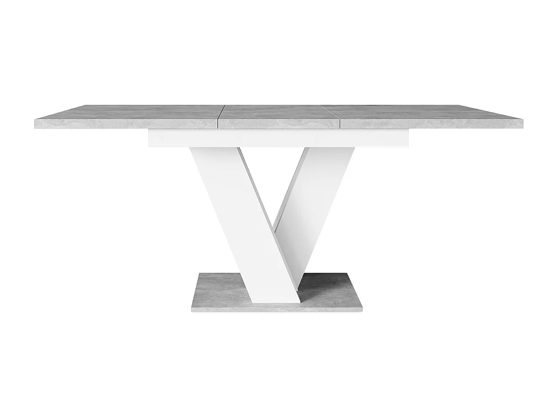 Table Goodyear 104, Béton|Blanc, 76x80x120cm, Disponible, Stratifié