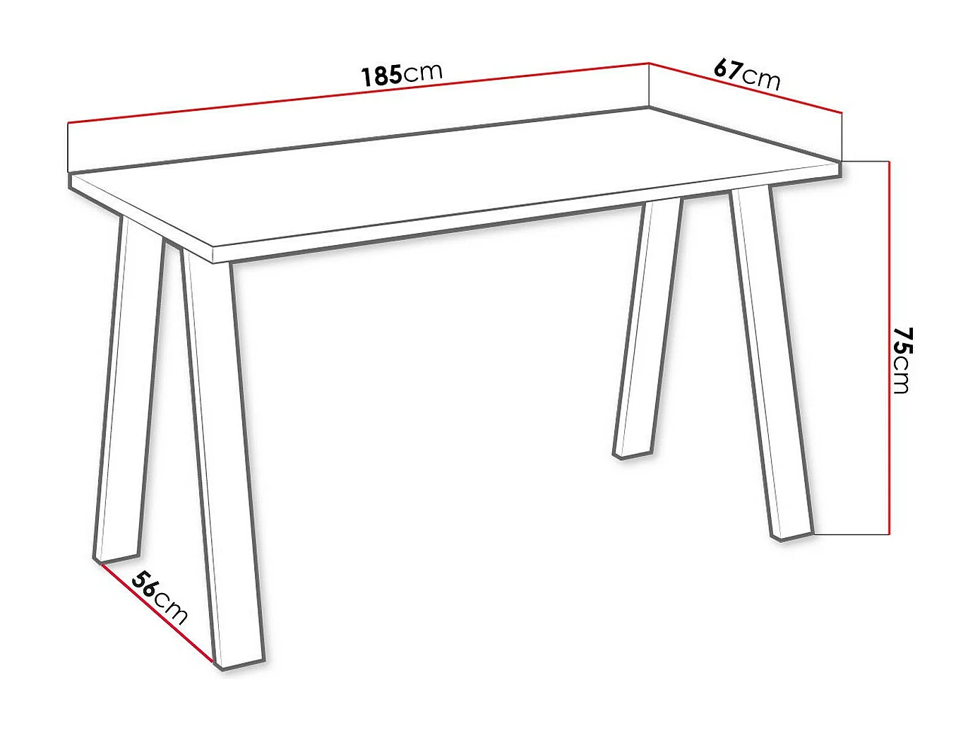 Mesa Tucson 142, Blanco, 75x67x185cm, Aglomerado laminado, Metal
