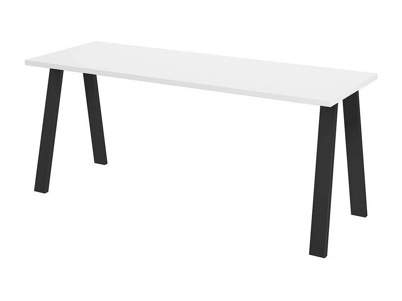 Table Tucson 142, Blanc, 75x67x185cm, Stratifié, Métal