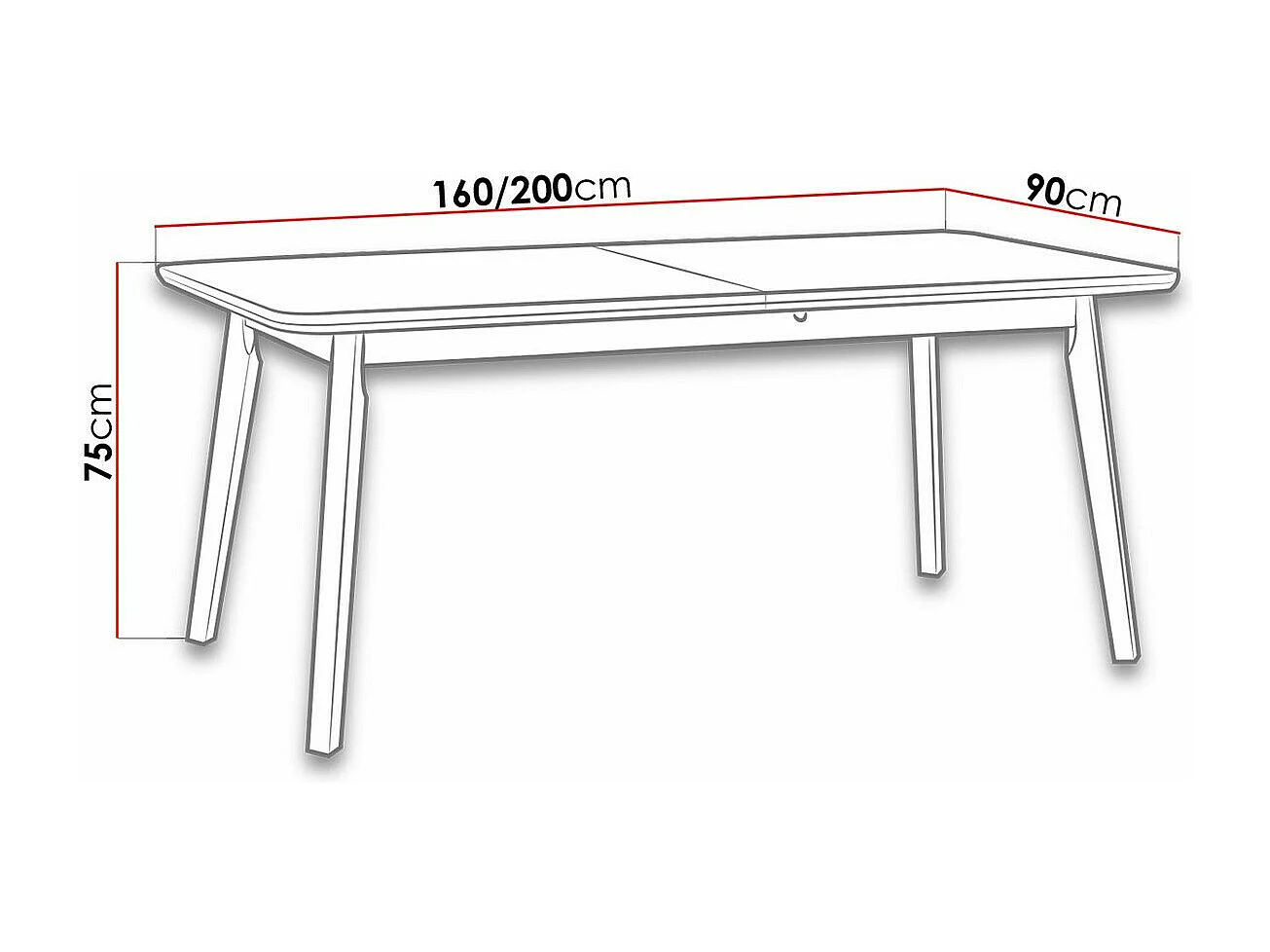 Table Victorville 185, Noir|Blanc, 75x90x160cm, Allongement, MDF, Bois