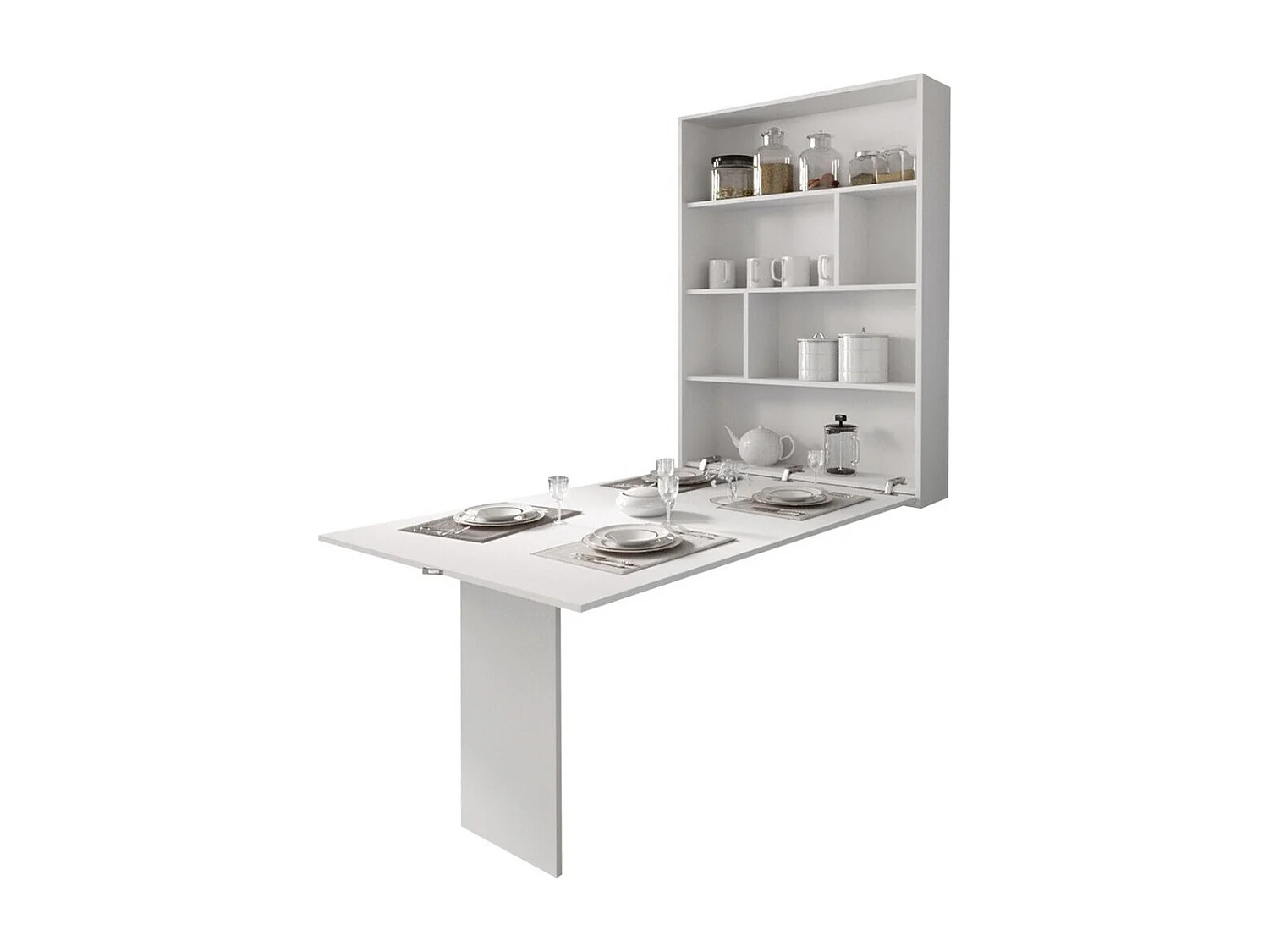 Table Hartford 428, Blanc, 73x80x130cm, Stratifié