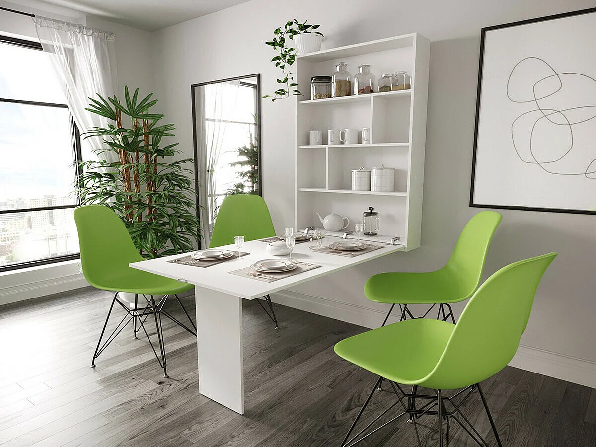 Table Hartford 428, Blanc, 73x80x130cm, Stratifié