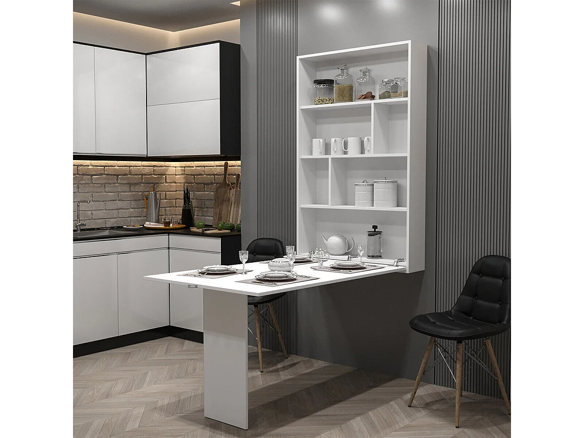 Table Hartford 428, Blanc, 73x80x130cm, Stratifié