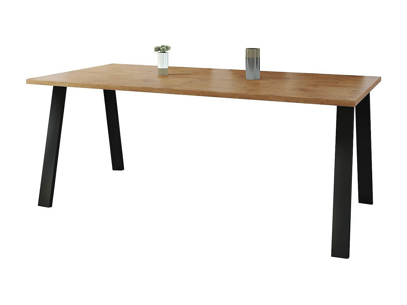 Table Tucson 143, Chêne lancelot, 75x90x185cm, Stratifié, Métal