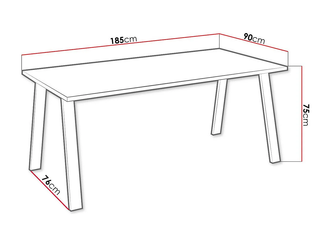 Table Tucson 143, Chêne lancelot, 75x90x185cm, Stratifié, Métal