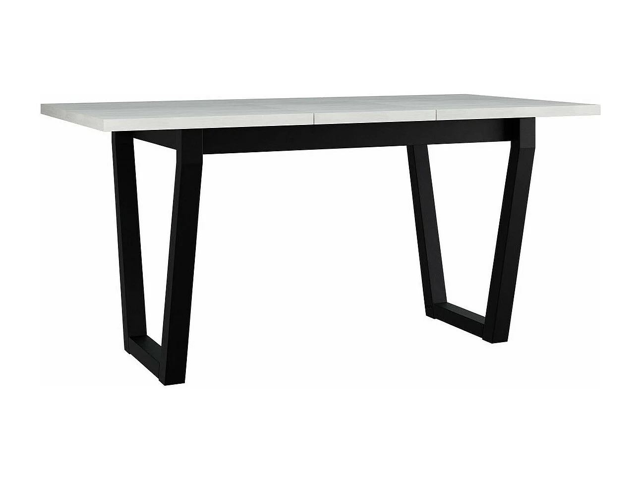 Mesa Victorville 301, Negro|Roble Artisan, 77x80x140cm, Alargamiento, Aglomerado laminado