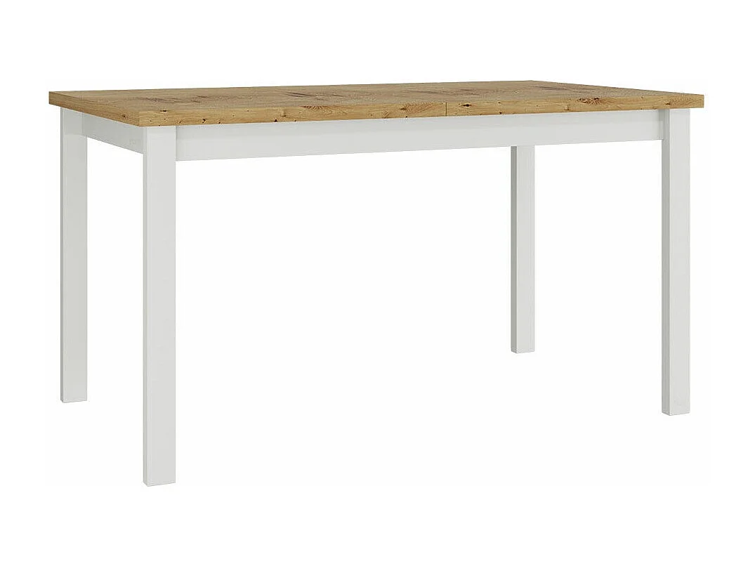 Mesa Victorville 126, Roble Artisan|Blanco, 78x80x140cm, Alargamiento, Madera