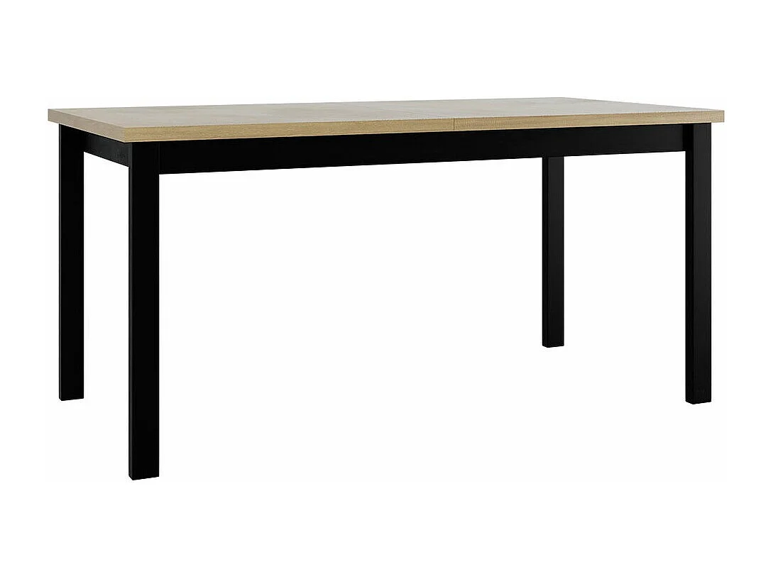 Table Victorville 177, Sonoma chêne|Noir, 76x92x160cm, Allongement, Stratifié, Bois