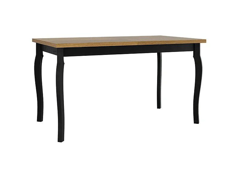Table Victorville 331, Chêne petit-fils|Noir, 78x80x140cm, Allongement, Stratifié, Bois