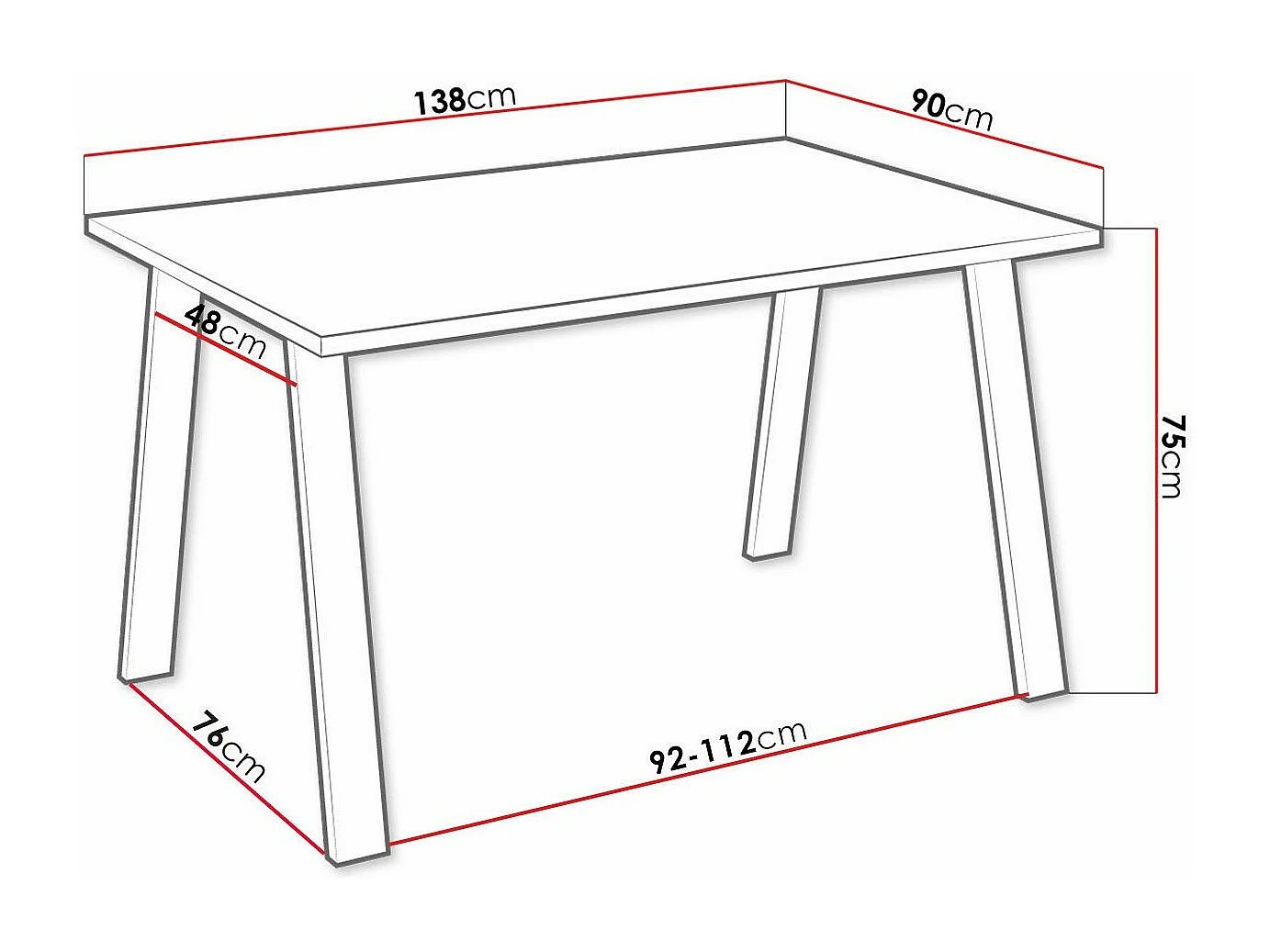Table Tucson 141, Chêne lancelot, 75x90x138cm, Stratifié, Métal