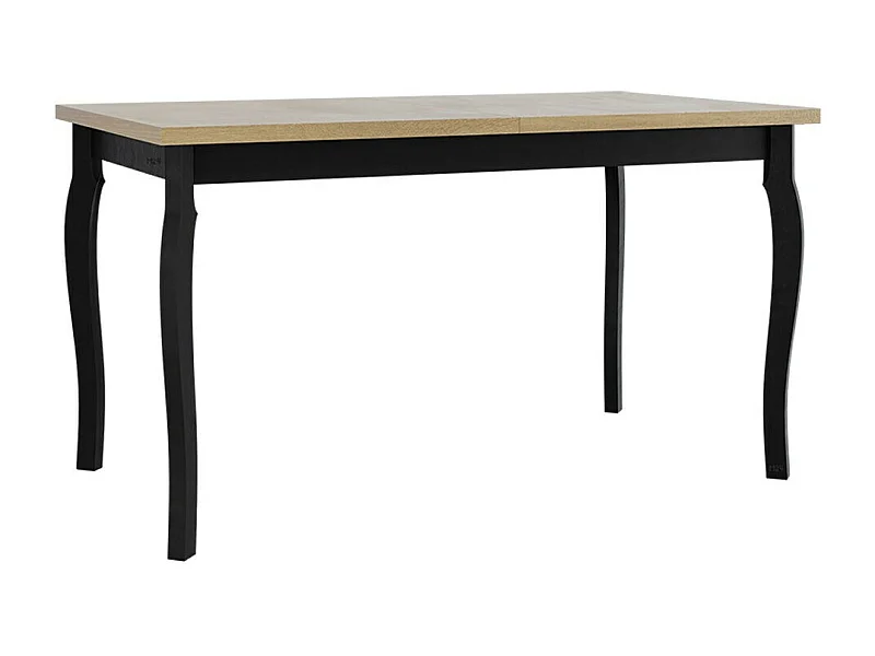 Mesa Victorville 331, Roble Sonoma|Negro, 78x80x140cm, Alargamiento, Aglomerado laminado