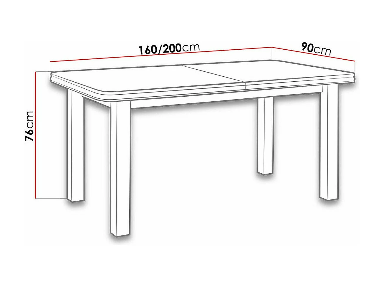 Table Victorville 104, Noix, 76x90x160cm, Allongement, Placage de bois naturel, Bois