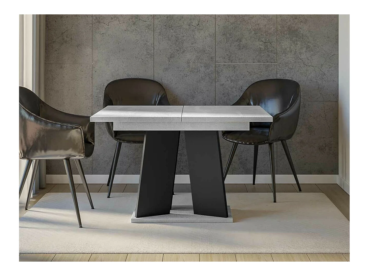 Tavolo Goodyear 107, Grigio|Nero, 75x90x120cm, Con, Truciolare laminato