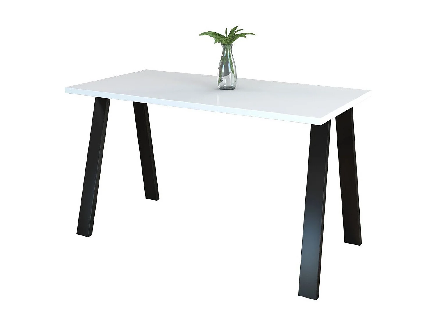 Table Tucson 140, Blanc, 75x67x138cm, Stratifié, Métal