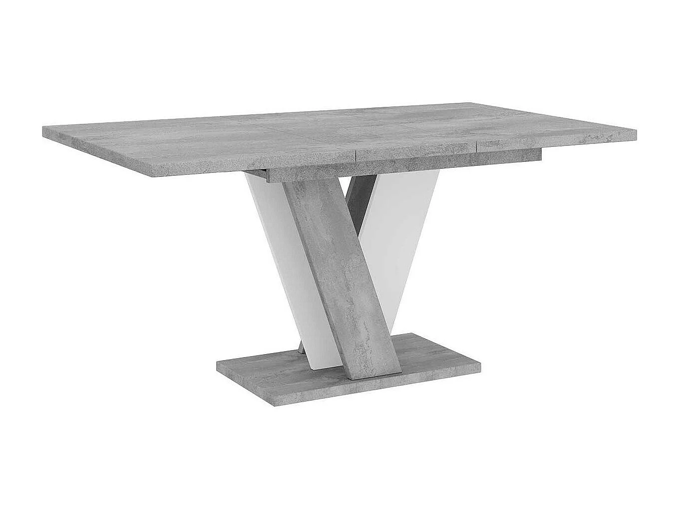 Table Goodyear 125, Blanc|Gris, 75x90x120cm, Allongement, Stratifié