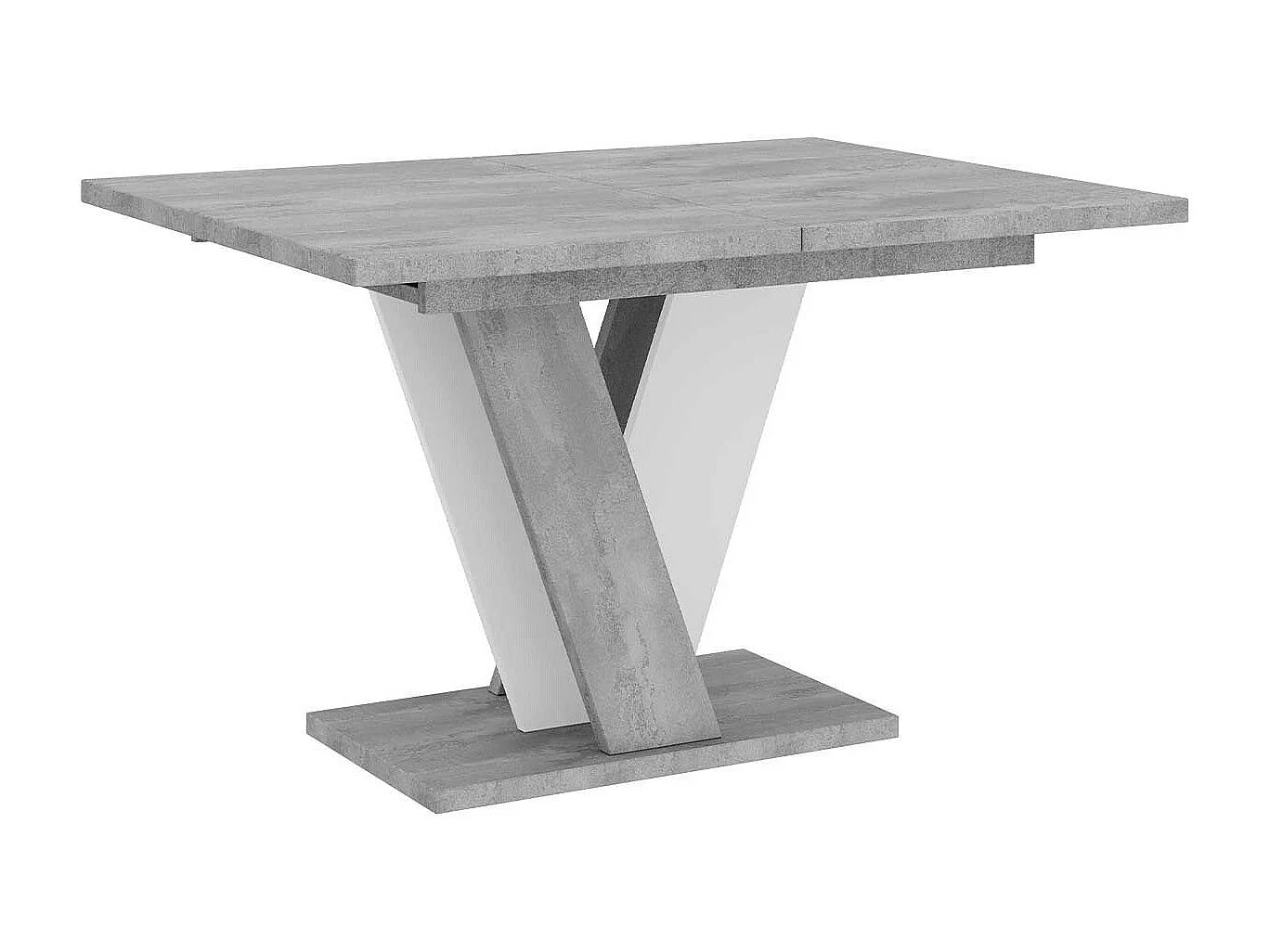 Table Goodyear 125, Gris|Blanc, 75x90x120cm, Allongement, Stratifié