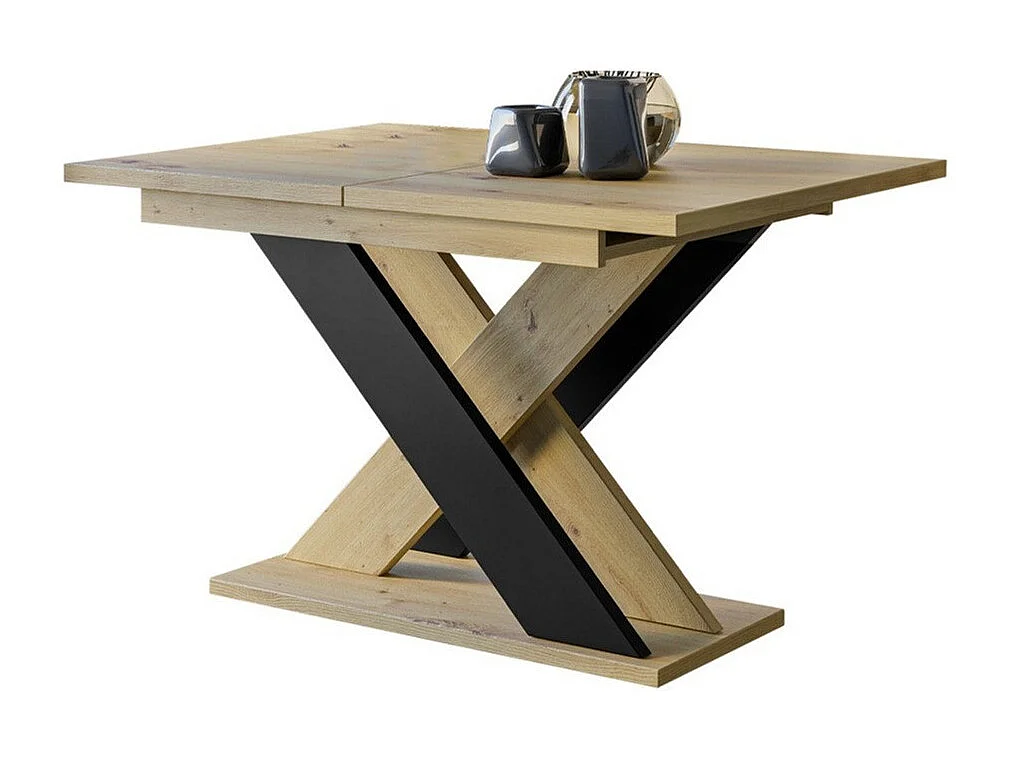 Table Goodyear 117, Chêne Artisan|Noir, 75x90x120cm, Disponible, Stratifié