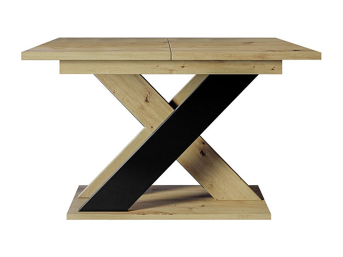 Table Goodyear 117, Chêne Artisan|Noir, 75x90x120cm, Disponible, Stratifié