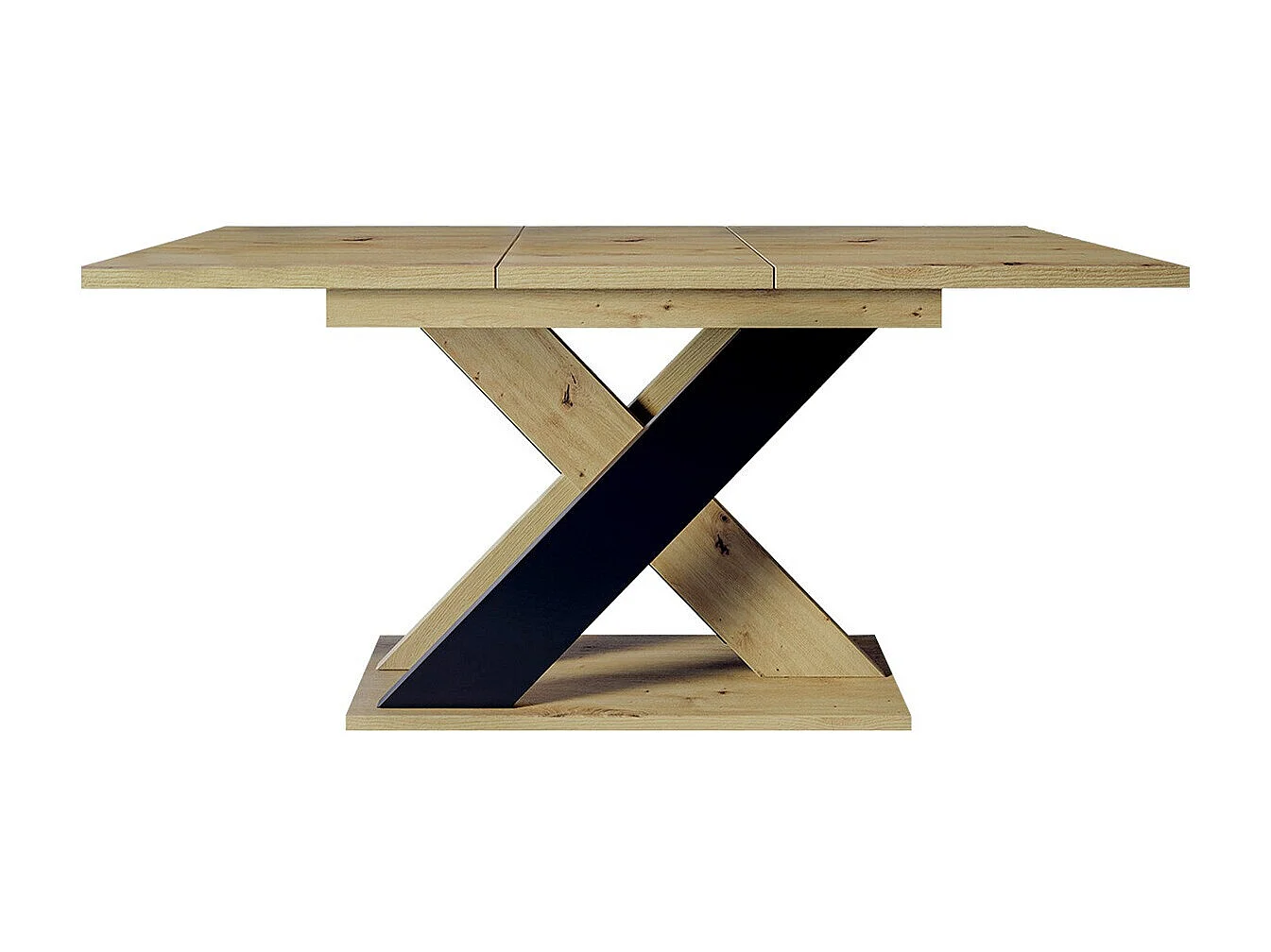 Table Goodyear 117, Noir|Chêne Artisan, 75x90x120cm, Disponible, Stratifié