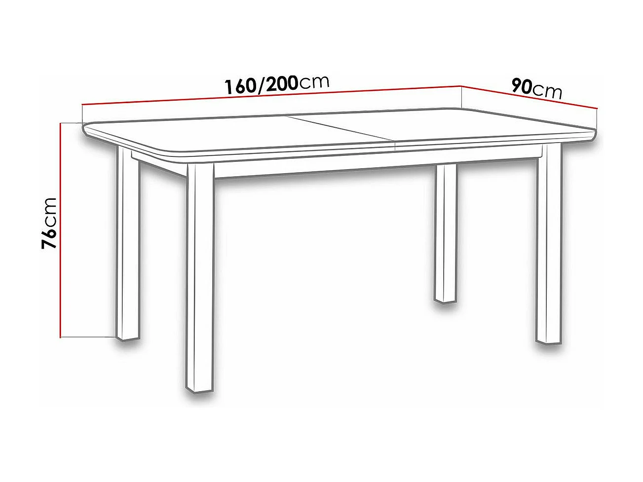 Mesa Victorville 118, Blanco, 76x90x160cm, Alargamiento, Chapa de madera natural, Madera