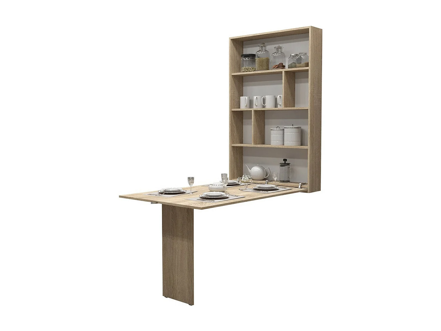 Table Hartford 428, Sonoma chêne, 73x80x130cm, Stratifié