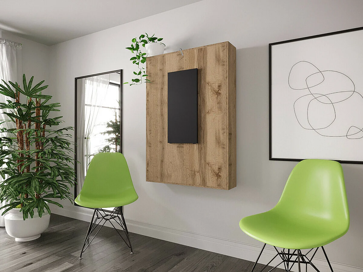 Table Hartford 428, Noir|Wotan chêne, 73x80x130cm, Stratifié